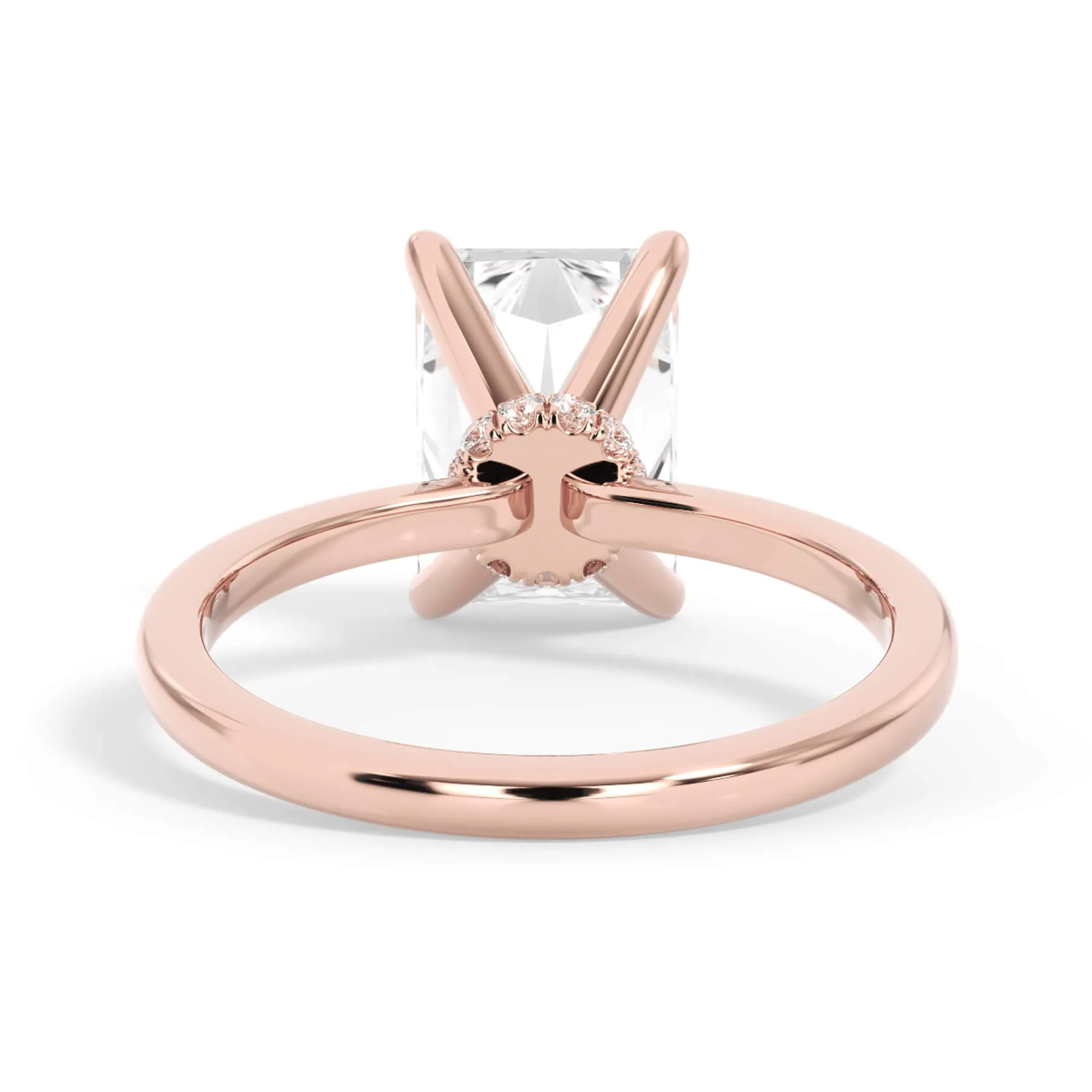 Under Halo Diamond Wrap Engagement Ring - Rose Gold Wrap