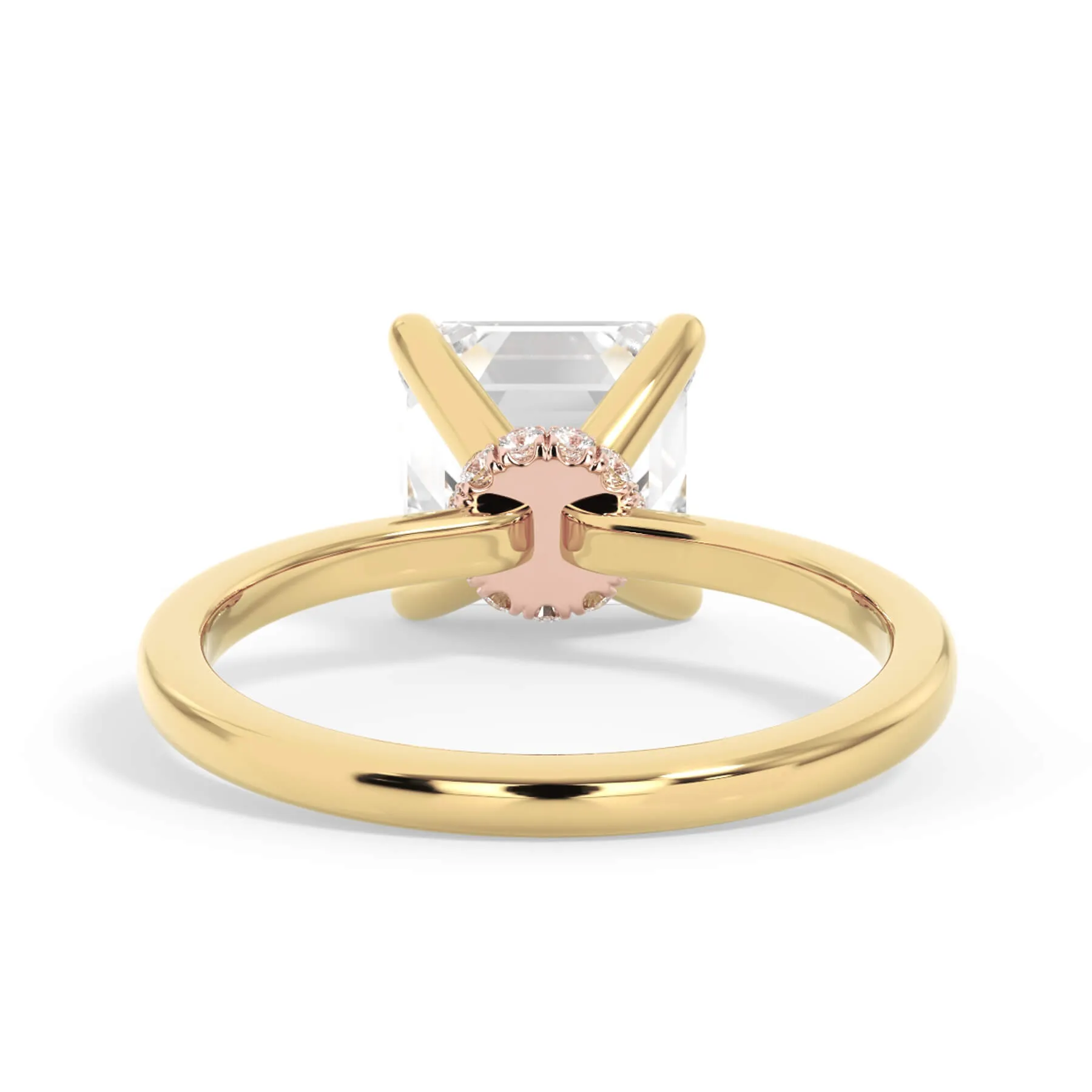 Under Halo Diamond Wrap Engagement Ring - Rose Gold Wrap