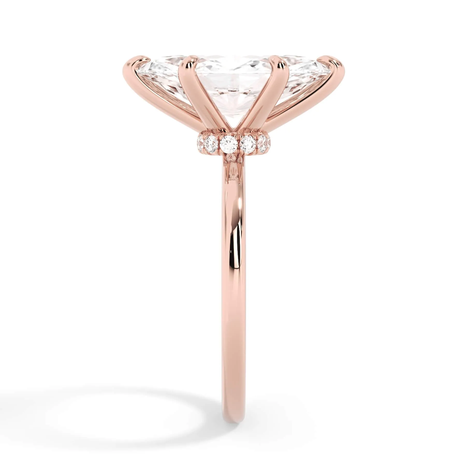 Under Halo Diamond Wrap Engagement Ring - Rose Gold Wrap