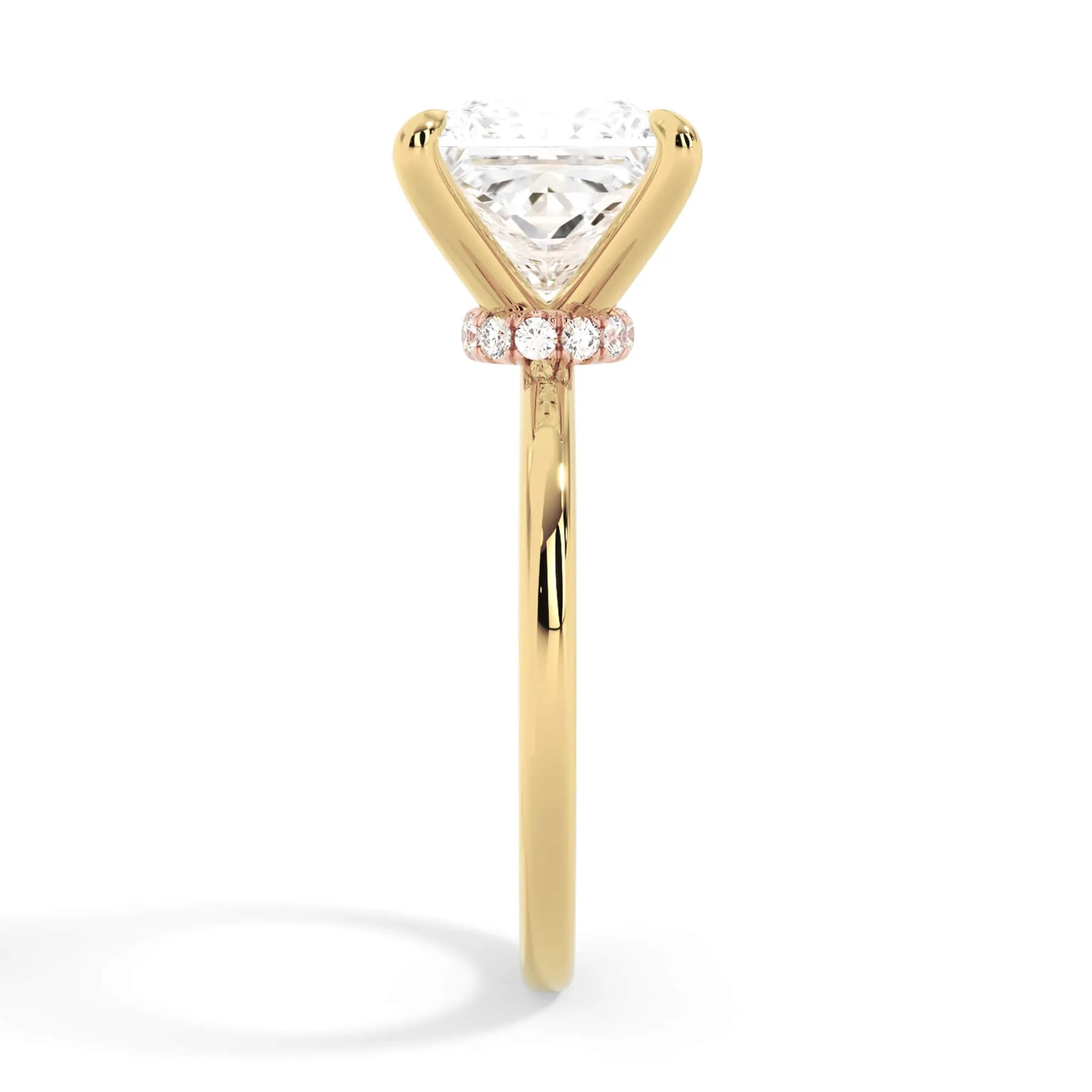 Under Halo Diamond Wrap Engagement Ring - Rose Gold Wrap