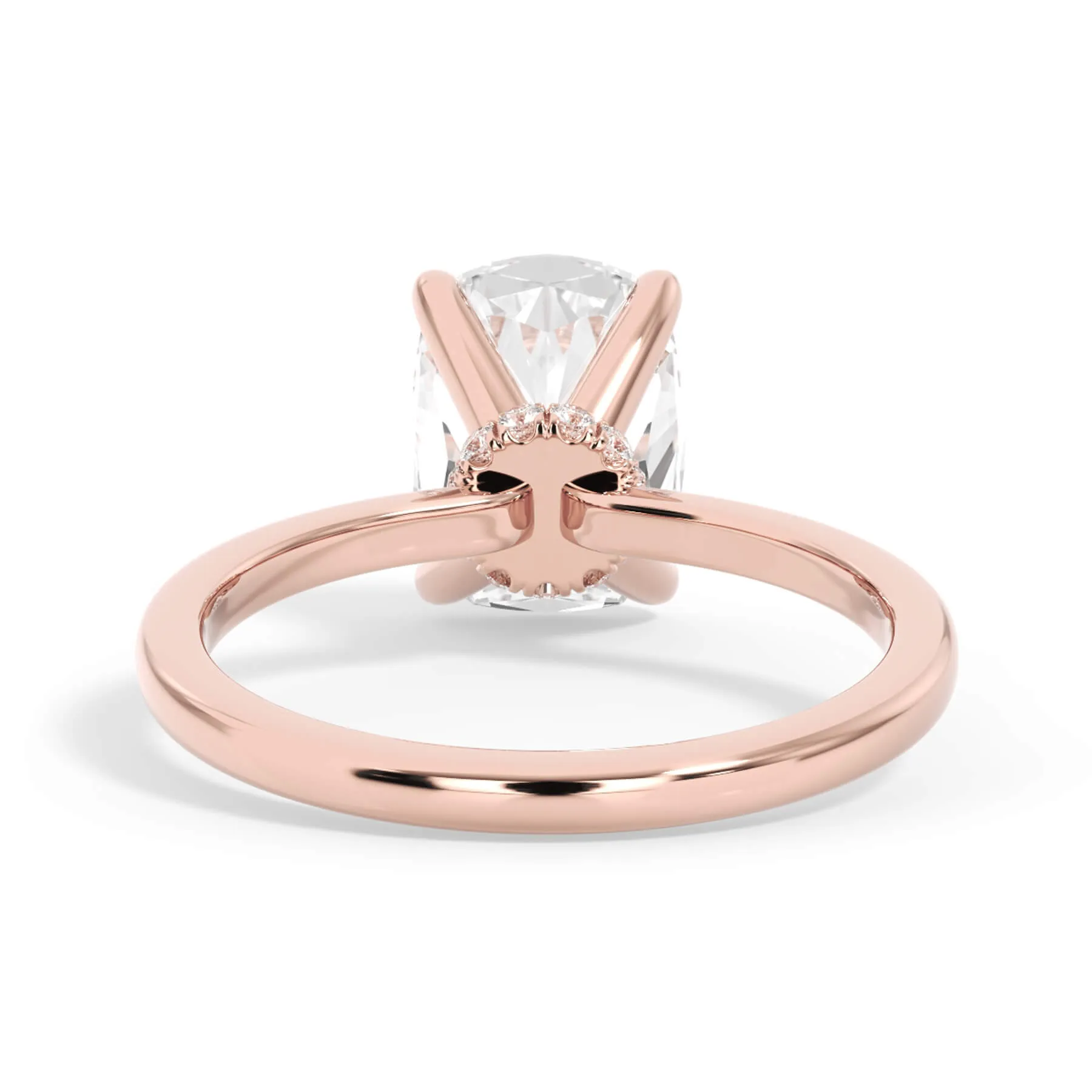 Under Halo Diamond Wrap Engagement Ring - Rose Gold Wrap