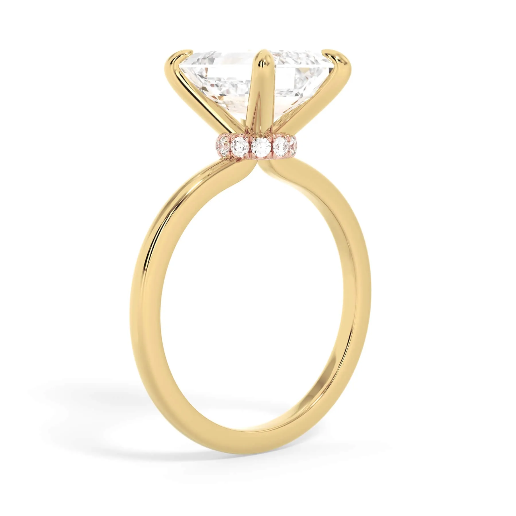 Under Halo Diamond Wrap Engagement Ring - Rose Gold Wrap