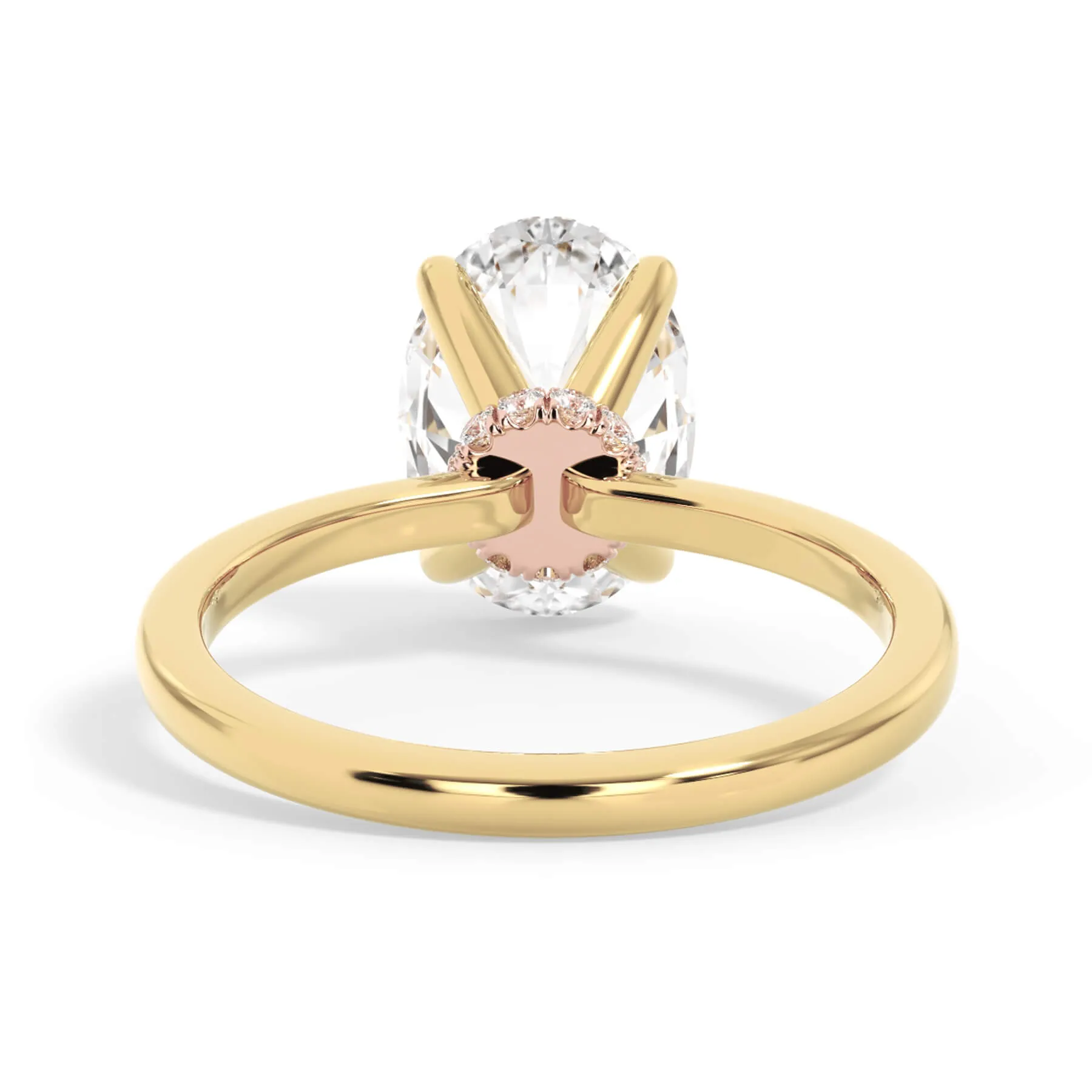 Under Halo Diamond Wrap Engagement Ring - Rose Gold Wrap