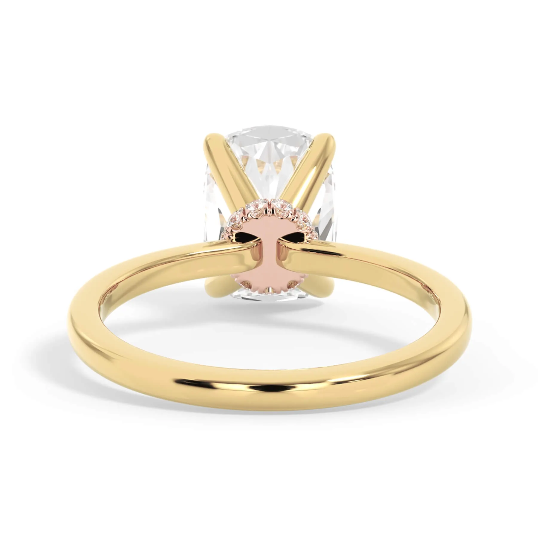 Under Halo Diamond Wrap Engagement Ring - Rose Gold Wrap