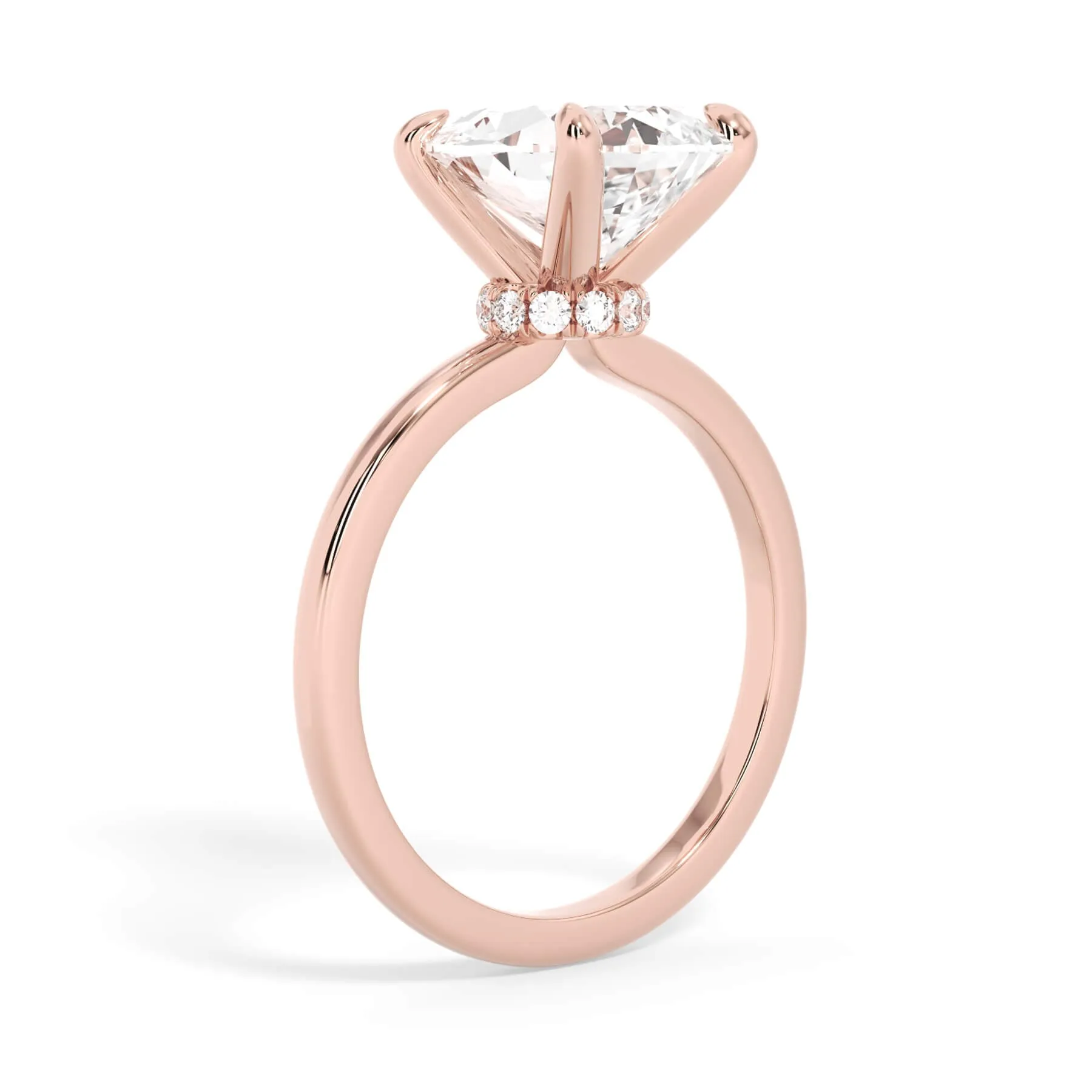 Under Halo Diamond Wrap Engagement Ring - Rose Gold Wrap