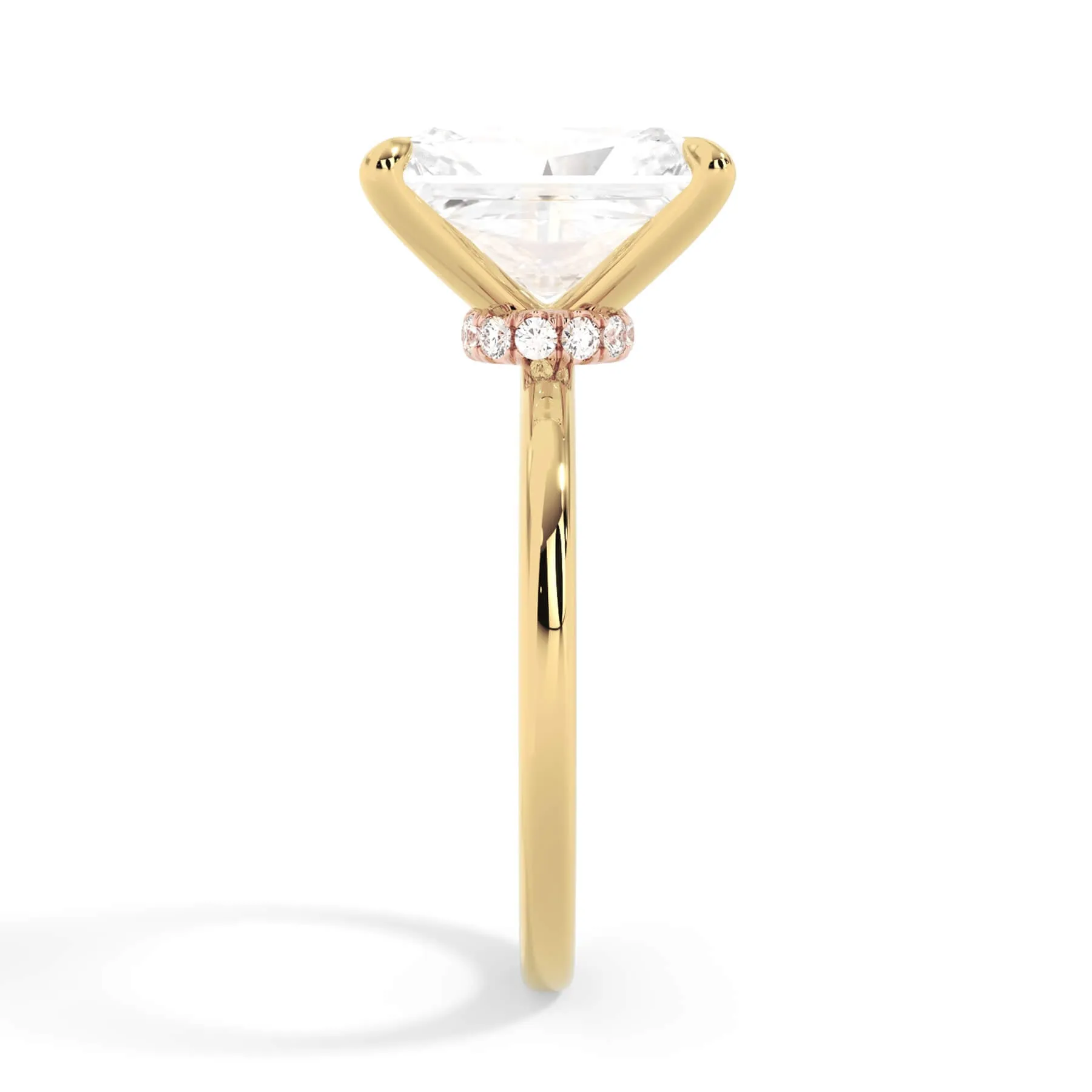 Under Halo Diamond Wrap Engagement Ring - Rose Gold Wrap