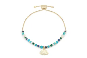 Unique Turquoise & Lapis Gold Bracelet