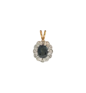 Vintage Sapphire and Diamond Lady Di Charm