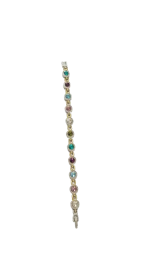 Vintage Sterling Silver Gemstone Filigree Magnetic Bracelet