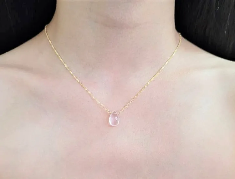 White Topaz Pear Shape Necklace