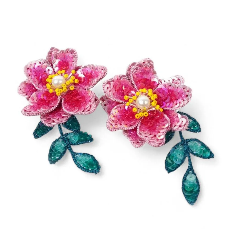 Wisteria Earrings - Red Pink