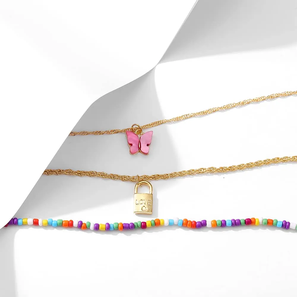 Yellow Chimes Anklets for Women and Girls Fashion Golden Anklets for Women | Gold Plated Layered Chain With Butterfly Anklets Payal for Women |Birthday Gift For Girls and Women