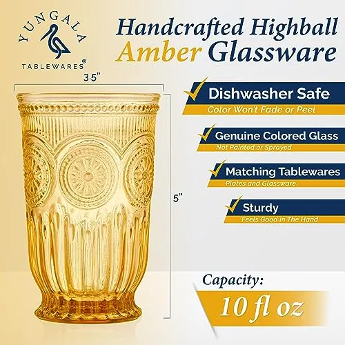 Yungala Amber Glassware Bundle Amber Highball Glasses