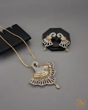 Zevarly Luminous Peacock Pendant Set